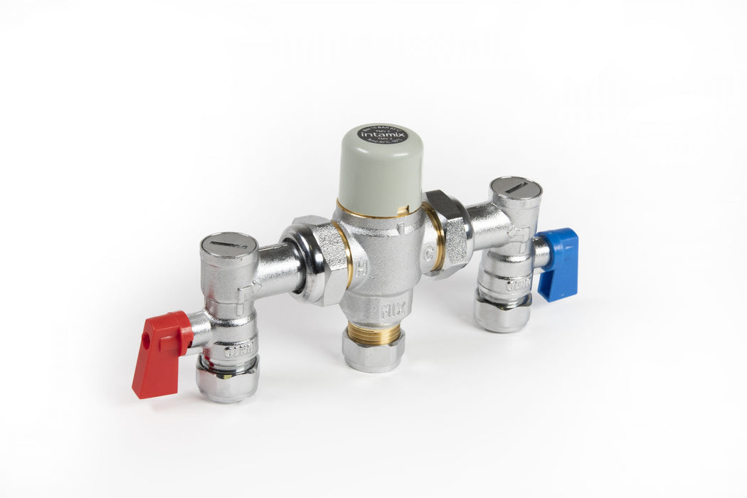 Intamix Thermostatic Mixing Valve 15mm with Service Valves