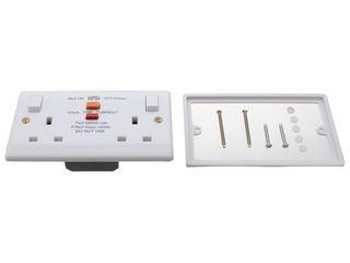 BG- 822RCD-01 Plastic Slim RCD Double Plug Socket 13Amp