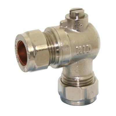 15mm Angled Isolation Valve Chrome Plated