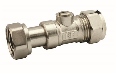 15mm x 1/2" CHROME STRAIGHT SERVICE VALVE