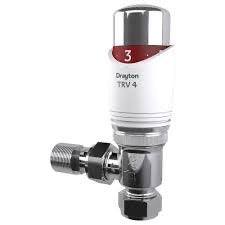 DRAYTON TRV4 15MM ANGLED WHITE/CHROME