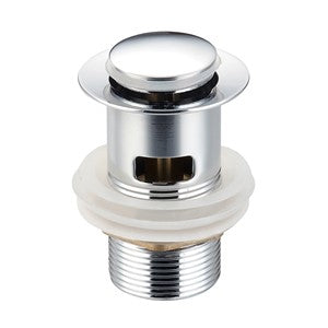 AQS111 - KeyPlumb - Push Down Clicker Basin Waste - Slotted - Chrome