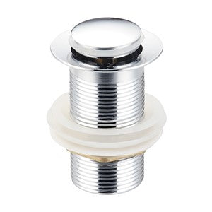 AQS112 - KeyPlumb - Push Down Clicker Basin Waste - Unslotted - Chrome