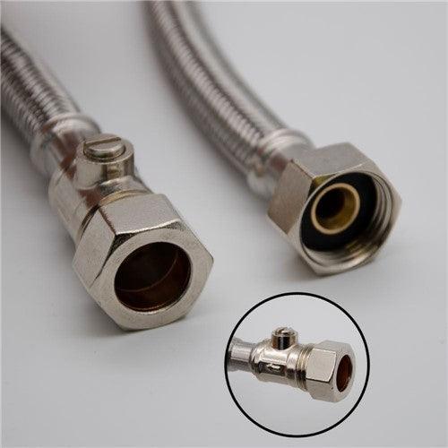 BFTC-ISO - Flexi Tap Conn. BSP to Comp Iso.Valve - 1/2" x 15mm - 300mm