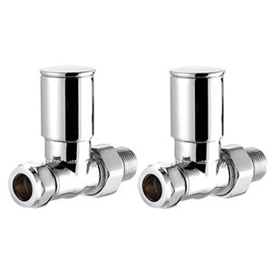 XAV641-Round Straight Radiator Valves Pair Chrome