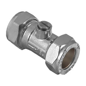 KPISO15 Straight Isolation Valve - Chrome - 15mm (WRAS)