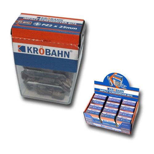 KB-SIPZ2025 Krobahn Impact Screwdriver Bits PZ2 X 25mm 20 Pack