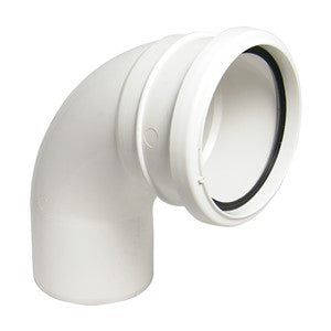 SP161W - Floplast - Single Socket 92.5* Bend - White - 110mm