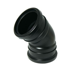 SP563B - FloPlast - 135* Bend Double Socket - Black - 110mm