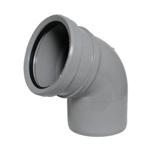 SP162G - FloPlast - 112.5* Single Socket Bend - Grey - 110mm