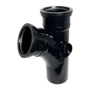 SP200B - FloPlast - 112.5* Branch - Black - 110mm