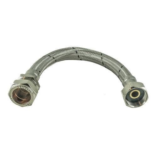 Flexi Tap Connector WRAS - BSP to Compression - 1/2" x 15mm - 150mm