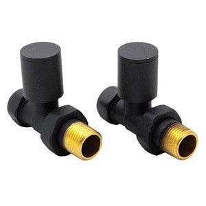 XAV644 - Round Straight Radiator Valves - Pair - Anthracite