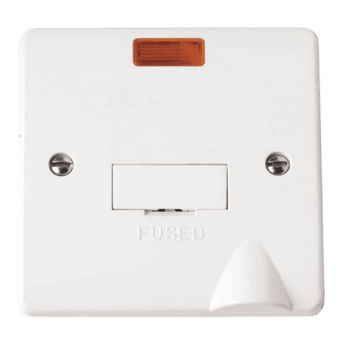 CMA053 - Scolmore Click Mode 13A Fused Connection Unit with Neon with Flex Outlet