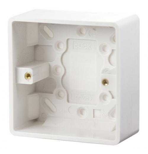 CMA083 - Scolmore Click Mode 1 Gang 35mm Pattress Back Box White