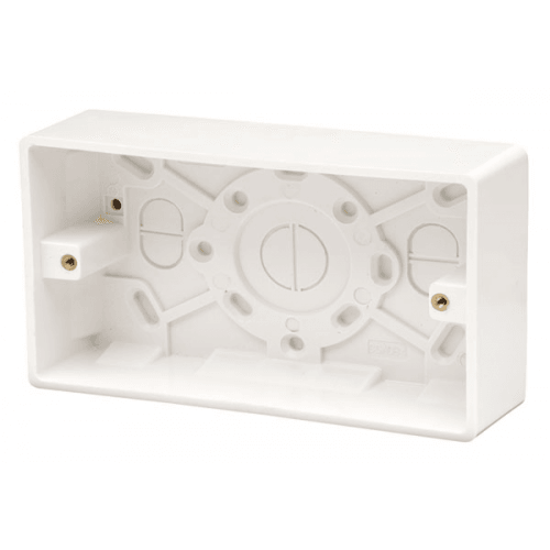 CMA084 - Scolmore Click Mode 2 Gang 35mm Pattress Back Box White