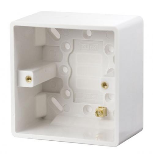 CMA085 - Scolmore Click Mode 1 Gang 47mm Pattress Back Box White
