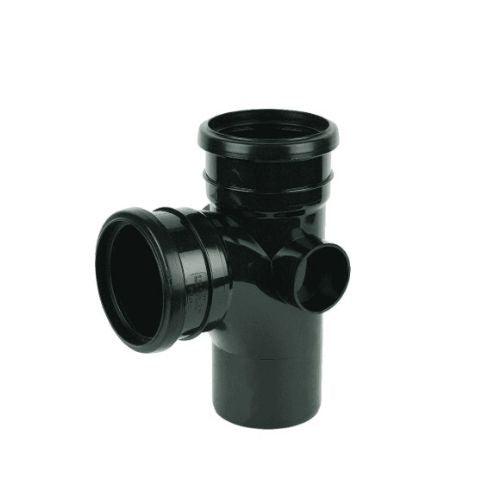 SP190B Floplast 110mm Single Branch Tee - Black