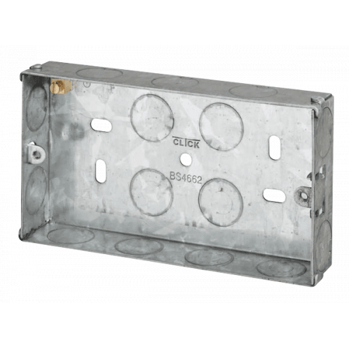 WA094 - Scolmore Click Essentials 2 Gang 25mm Flush Metal Knockout Box