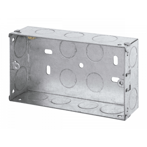 WA096 - Scolmore Click Essentials 2 Gang 35mm Flush Metal Knockout Box