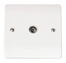 CMA065 - Scolmore Click Mode 1 Gang Non Isolated Coaxial Socket White