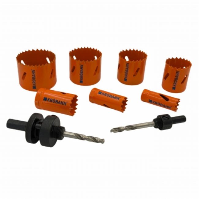 Krobahn 9 Piece Plumbers Hole Saw Set