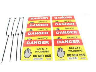 Regi Regp36 'DANGER DO NOT USE' Sticker x 8