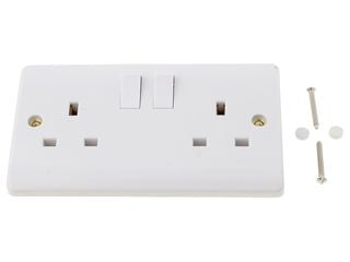 CMA036 - Scolmore Click Mode 13A DP 2 Gang Switched Socket White