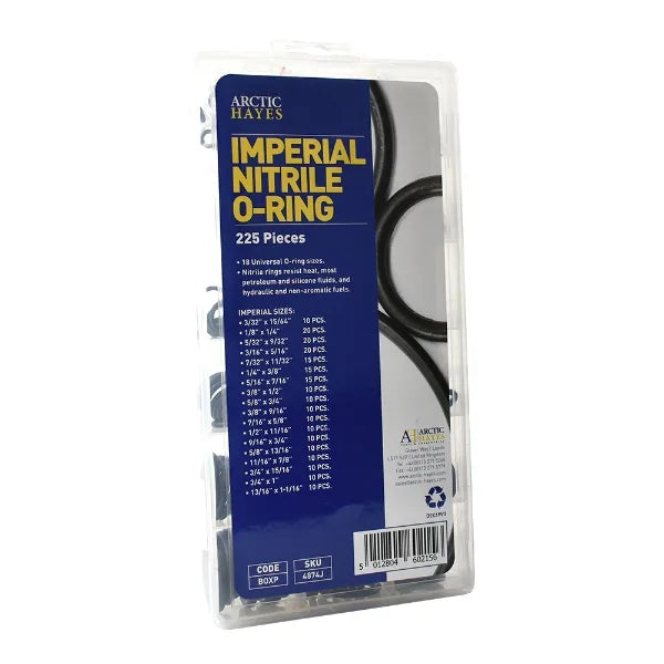 Arctic Imperial Nitrile O-Ring Assortment Washer Kit (225 Pieces)