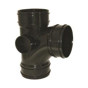 SS191B - Floplast Triple Socket Black Branch 110mm x 92.5 deg.