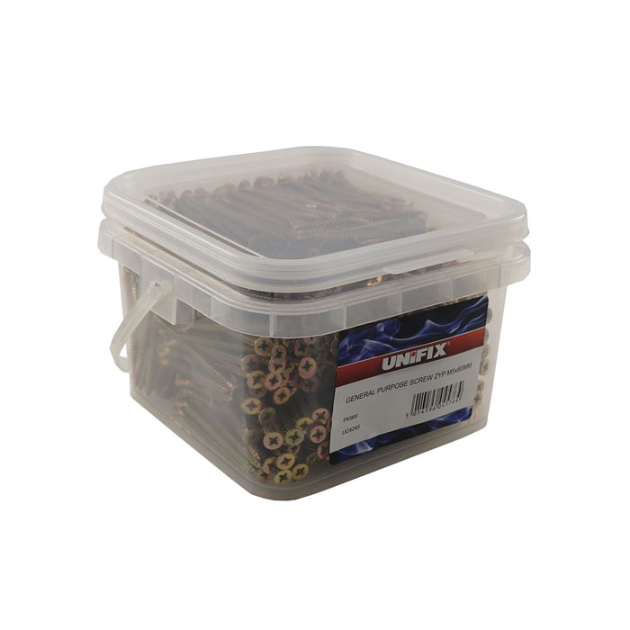 General Purpose Chippy Woodscrews Pozi Csk Head ZYP CE - 5.0 x 50mm (Tub of 1000)