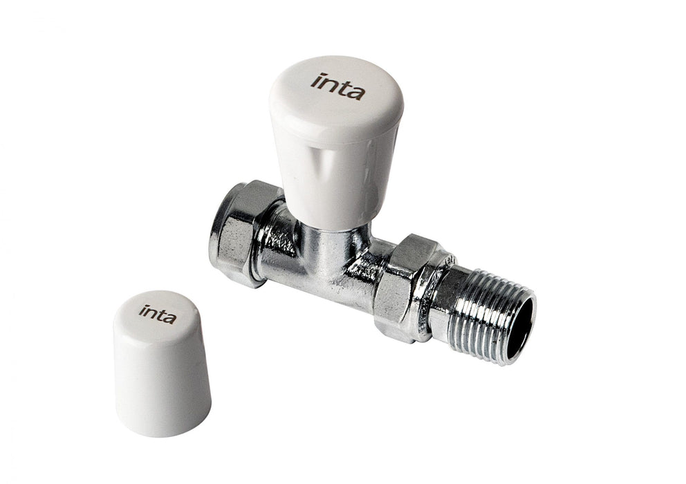 MRV15 - Inta Trade Tec 15mm Angled Manual Rad Valve WH/LS