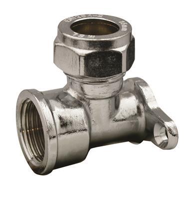 15mm x 1/2 Backplate Elbow - Chrome