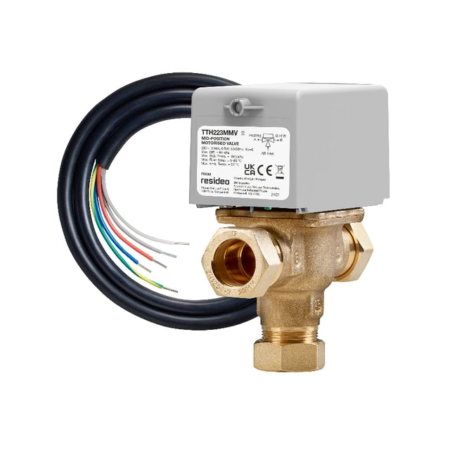 Honeywell Totalhome 22mm 3 Port Mid Position Zv