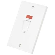 CMA503 - Scolmore Click Mode 45A DP 2 Gang Vertical Switch with Neon White
