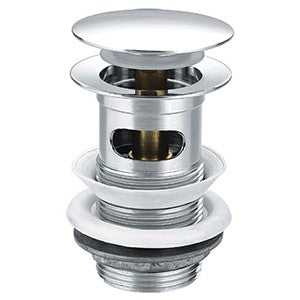AQS119 - KeyPlumb - Mushroom Pop Up Basin Waste - Slotted - Chrome