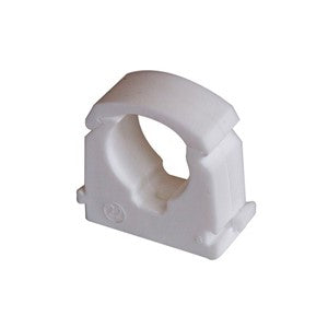 KeyPlumb 15mm Single Hinged Pipe Clip - White - 100 pack