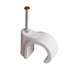 KeyPlumb - 15mm Nail Pipe Clip - White - (Each)