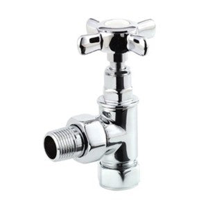 XAV671 - Cross Head Angled Radiator Valve - Pair - Chrome