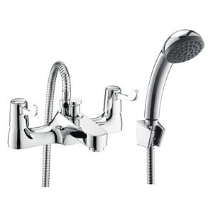 HS43N - Contract Lever Bath Shower Mixer Tap and Kit - Chrome (WRAS)