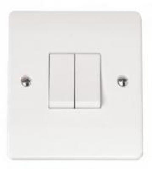 CMA012 - Scolmore Click Mode 2-Gang 2-Way 10A Plate Switch