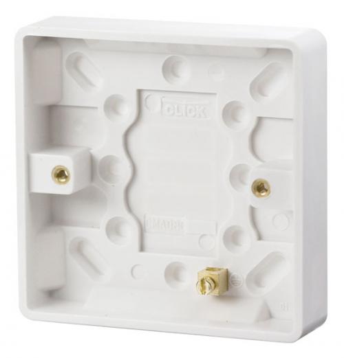 CMA080 - Scolmore Click Mode 1 Gang 16mm Pattress Back Box White