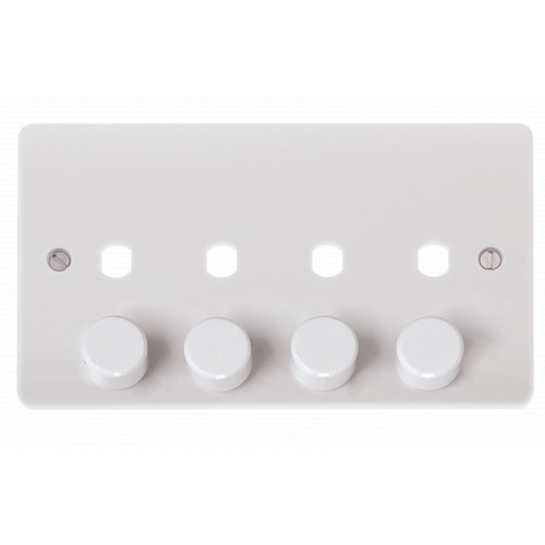CMA148PL - Scolmore Click Mode 4 Gang Dimmer Plate White