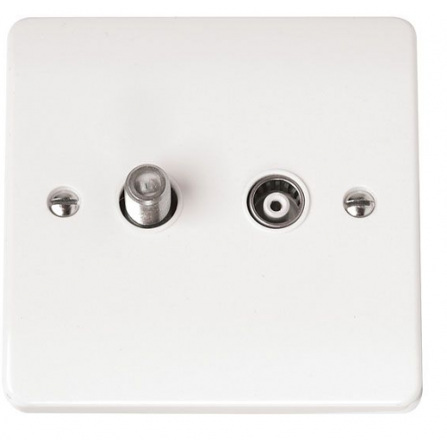 CMA157 - Scolmore Click Mode 1 Gang Isolated Satellite and Coaxial Socket White