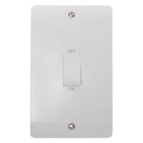 CMA502 - Scolmore Click Mode 45A DP 2 Gang Vertical Switch White