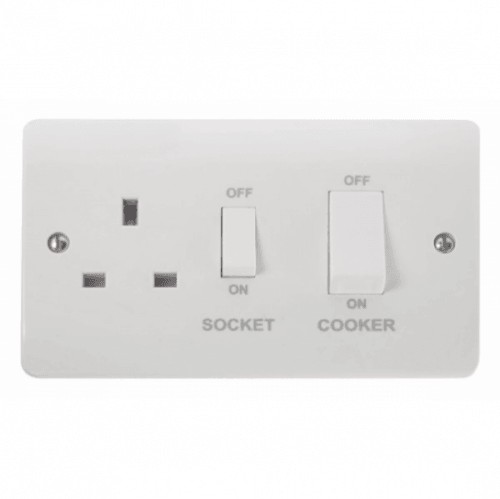 CMA504 - Scolmore Click Mode 45A DP Cooker Unit with White Rockers White