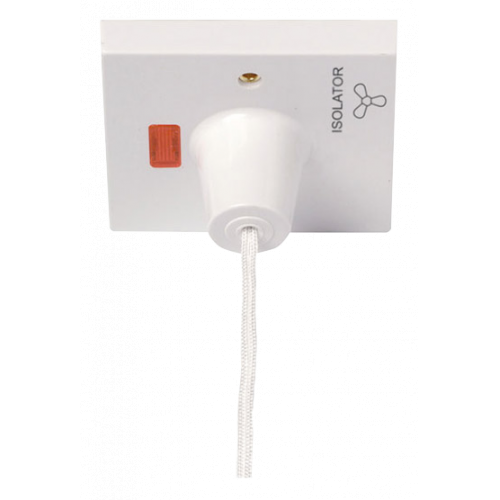 PRW208 - Scolmore Click Polar 10A Triple Pole Pull Cord Fan Isolator Switch with Neon White