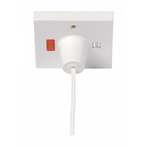 PRW210 - Scolmore Click Polar 45A DP Ceiling Pull Cord Switch with Neon White