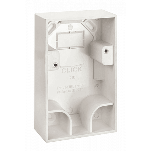 PRW218 - Scolmore Click Polar 2 Gang 35mm Vertical Pattress Back Box White