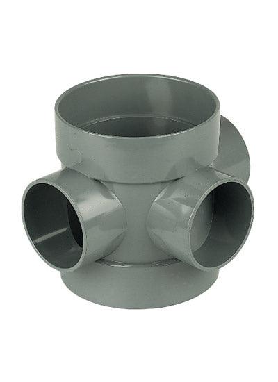 SP583G - Floplast 110mm Short Single Socket Boss Pipe - Grey